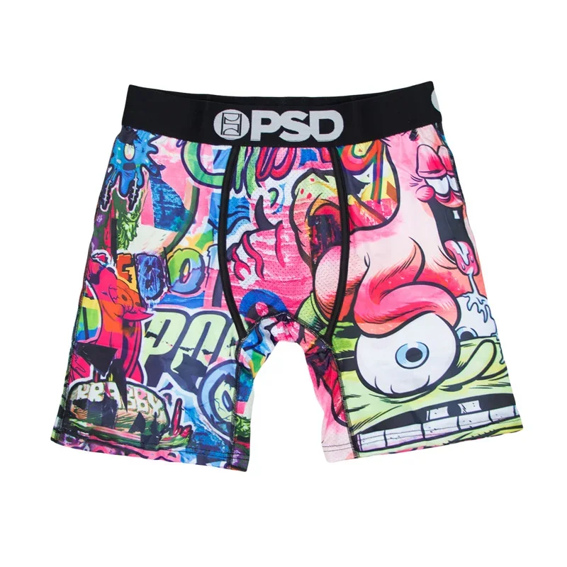 Mens Underwear 1Pcs Sexy Boxers Breathable Printed Male Underpants Plus Size Man Trunks