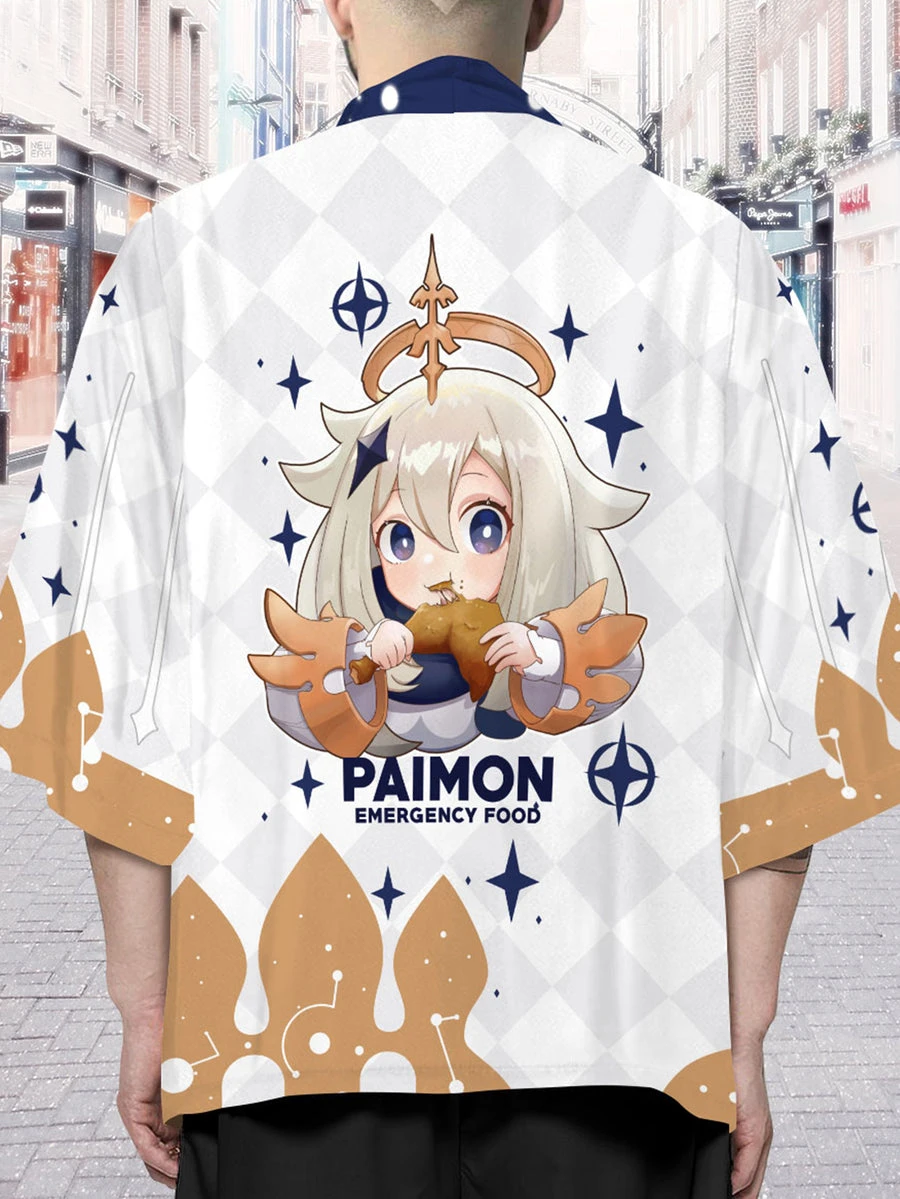 Paimon KimonoKimono Cape Loose Three-quarter Sleeve Cardigan Robe Haori