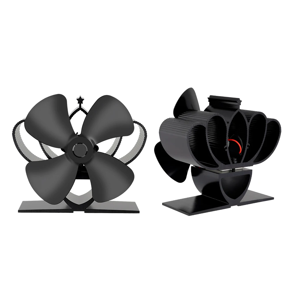4 Blade Mini Fireplace Fan Heat Powered Stove Fan Log Wood Burner Eco Quiet Heater Winter Home Warm Efficient Heat Distribution stove fan