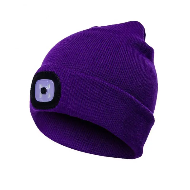 JIALINBIN LED Beanie Hat With Light - USB Rechargeable Winter Hat With 6 LEDs For Camping, Fishing & Running