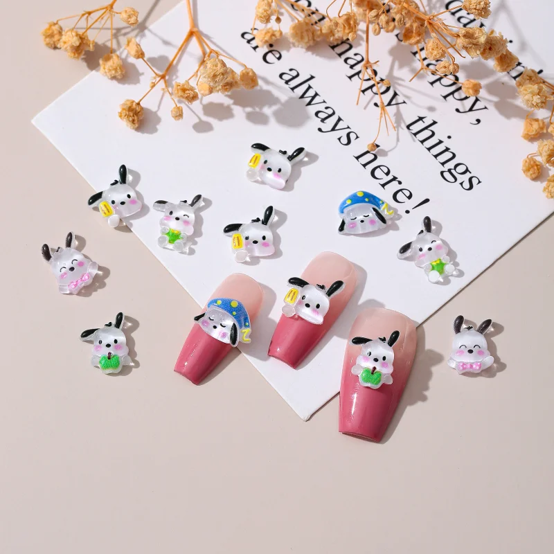 

20Pcs Cartoon Nail Art Mutli-Shapes Rabbit Charms Resin Sanrio Nail Rhinestones Mini Manicure Nail DIY Decorations 3D Supply