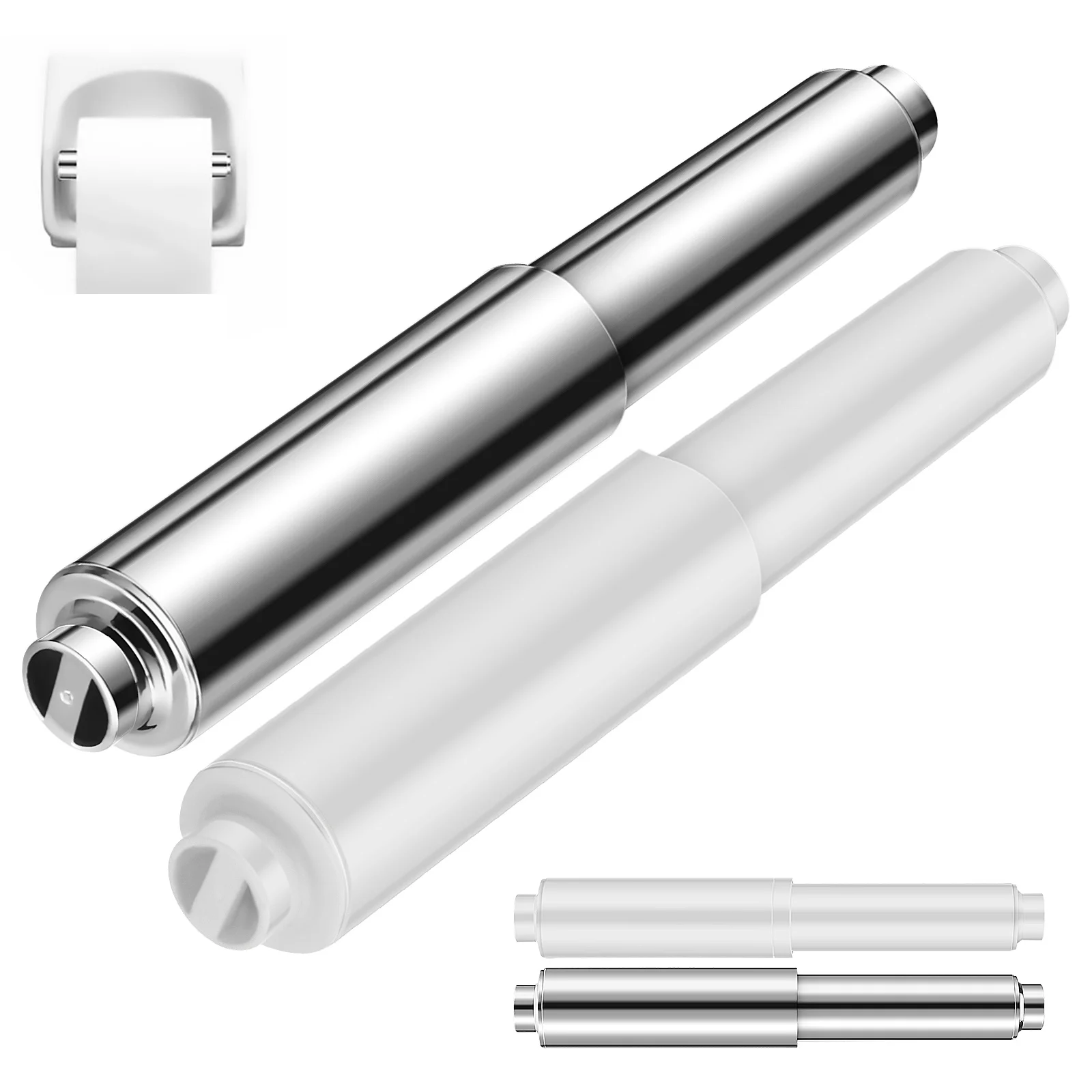 

6 Pcs Toilet Paper Stand Towel Shaft Spring Tube Holder Replacement Rod Roller Extender Tissue