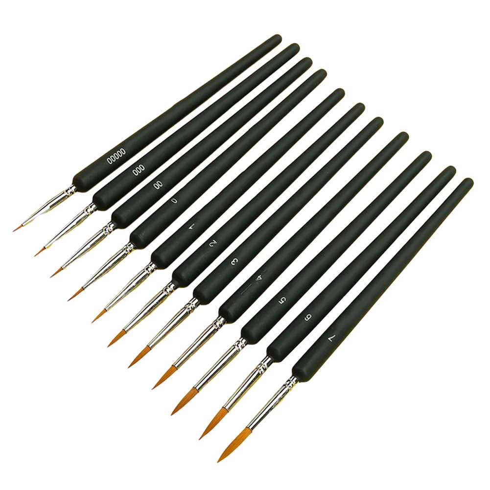 Fine Hook Line Brush Set for Model Building Nail Design Painting by Numbers Material Easy to Reshape and Clean