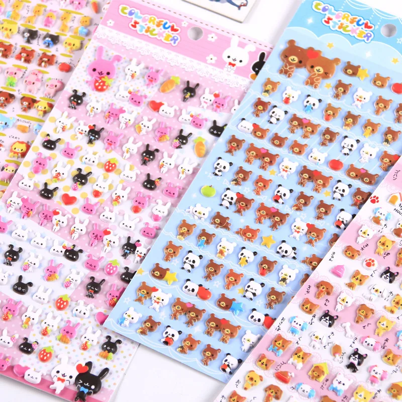1 Stück Kawaii schöne kleine Tierschaum 3D dekorative Briefpapier Aufkleber Scrapbooking DIY Tagebuch Album Stick Label