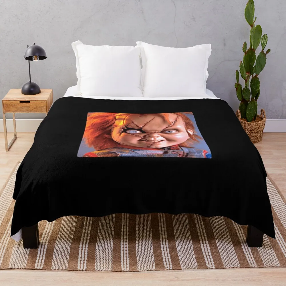 

Bride Of Chucky- Chucky Close Up Throw Blanket Soft Plush Plaid Blankets For Sofas halloween Extra Large Throw Blankets