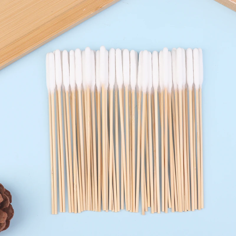 50 PCS Large Cotton Swabs With Wooden Sticks For Pets Big Cotton Swabs Long Dog Ear Long Swab