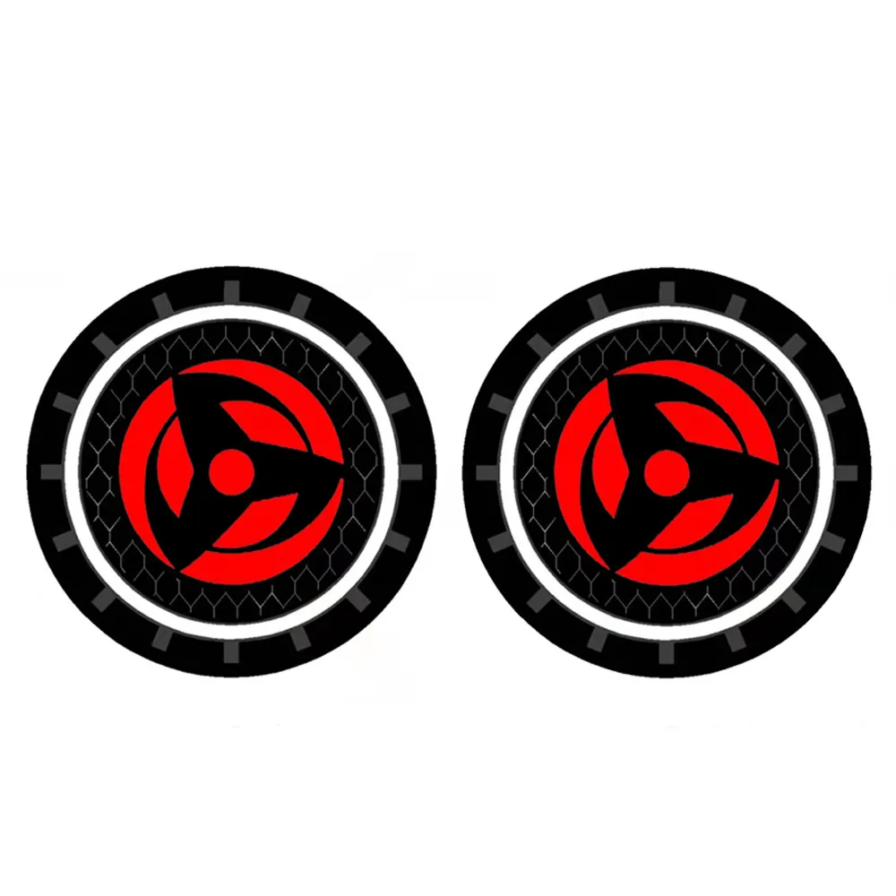 2PCS/Lot 6.6CM Japanese Anime Sticker Car Anti Slip Mat Coaster Car Water Cup Slot Decorate Accessories Auto Styling