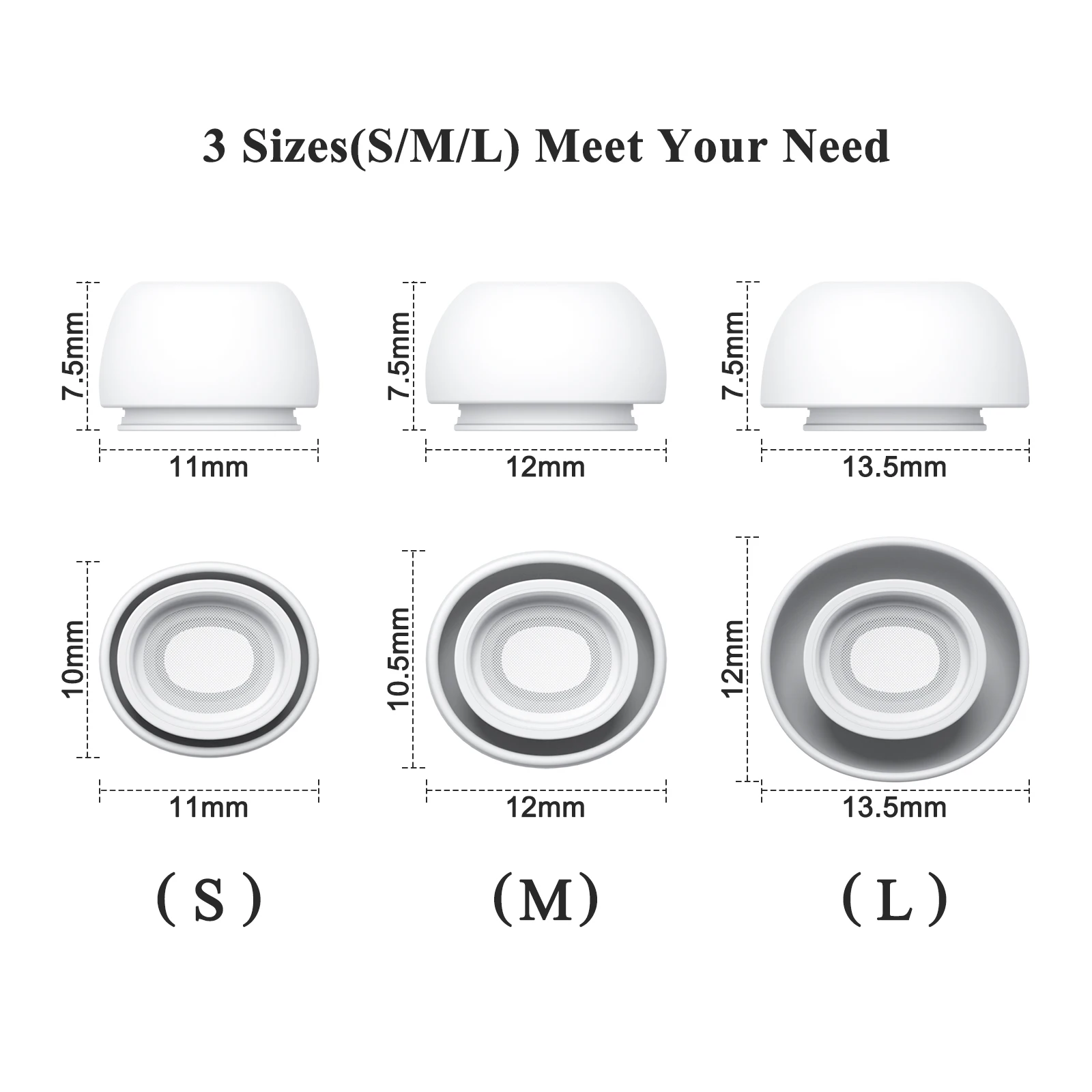 6 PCS Silicone Ear Tips - Noise Reduction Protective Covers