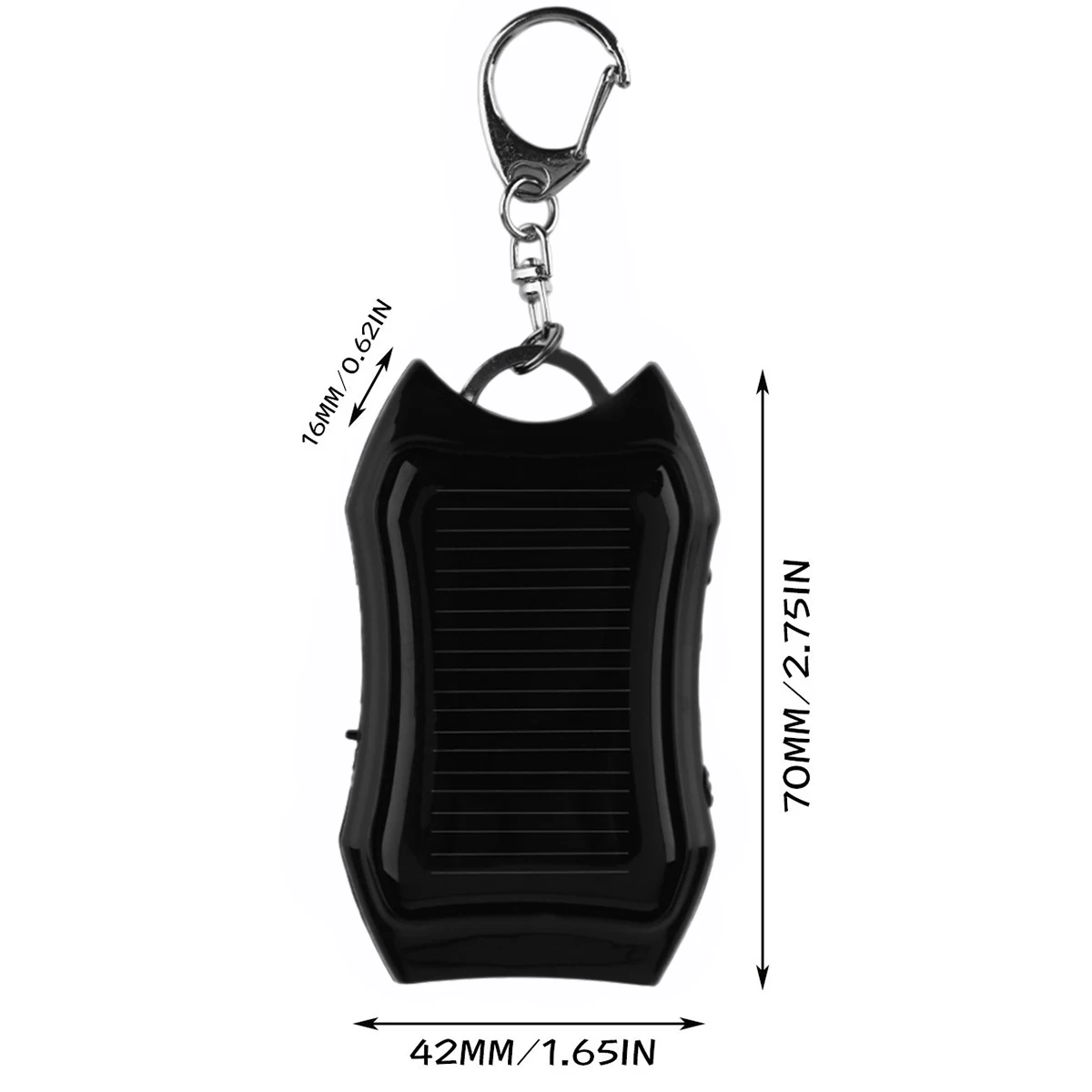 Solar Power Bank Keychain 1200mAh Solar Charger Keychain with 3 LED Mini Portable Panel Charger Camping Survival Emergency battery charger