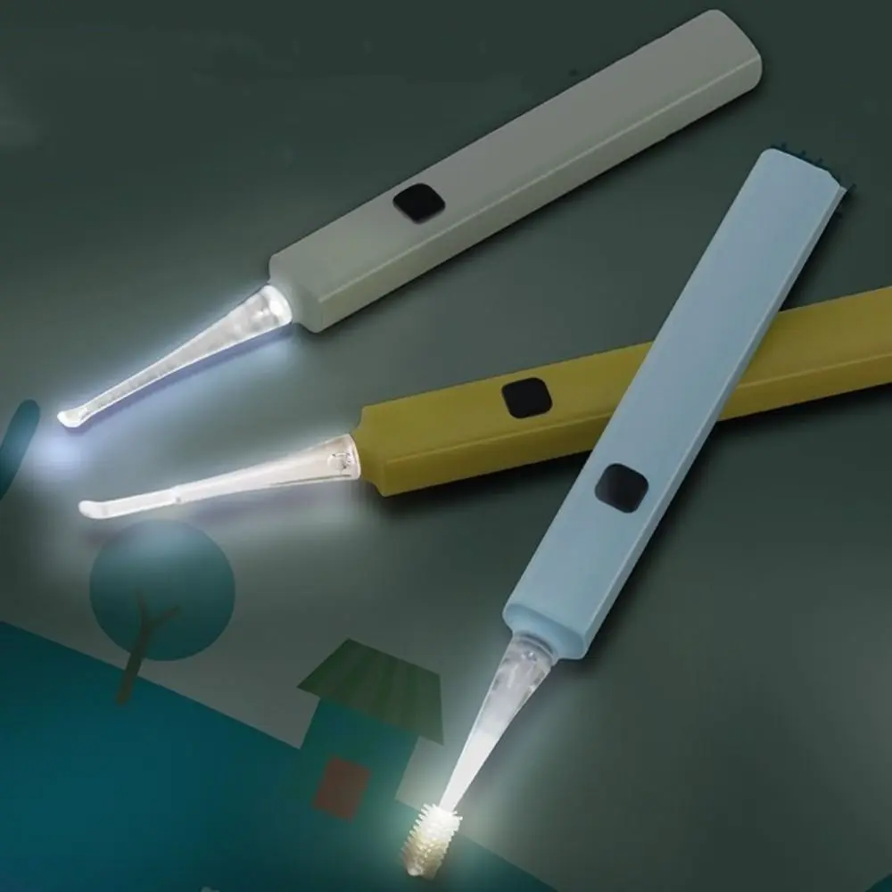 LED Light Baby Ear Cleaner 360 Degree Rotating USB Charging Luminous Ear Spoon Set Soft with Magnifying Luminous Ear Curette
