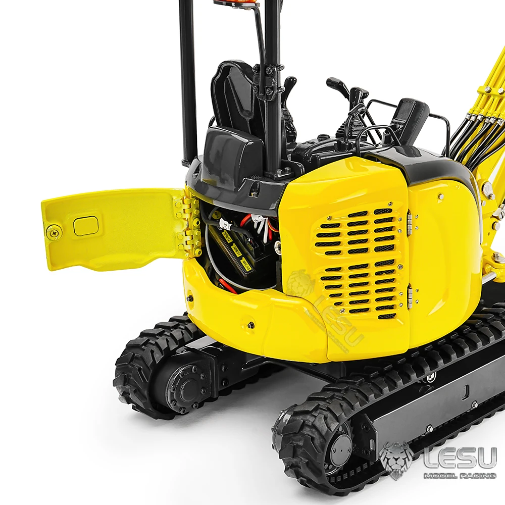NEW LESU 1/14 RC Hydraulic Digger RC Mini Toy Small Excavator PC30 Machine 6-way reversing valve Remote Control Truck Model 6