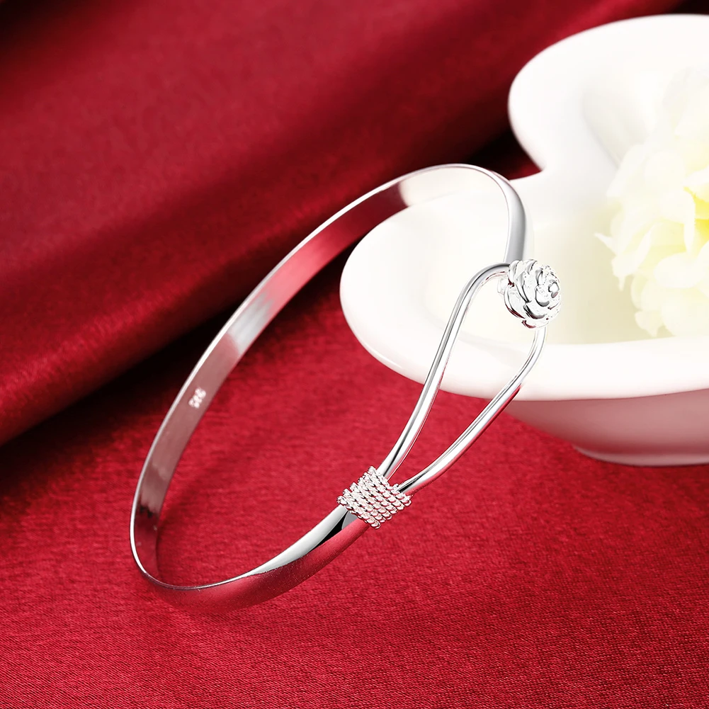 999 Sterling Silver Original romantic Gypsophila star Bangles for women  bracelets fashion party wedding accessories jewelry - AliExpress