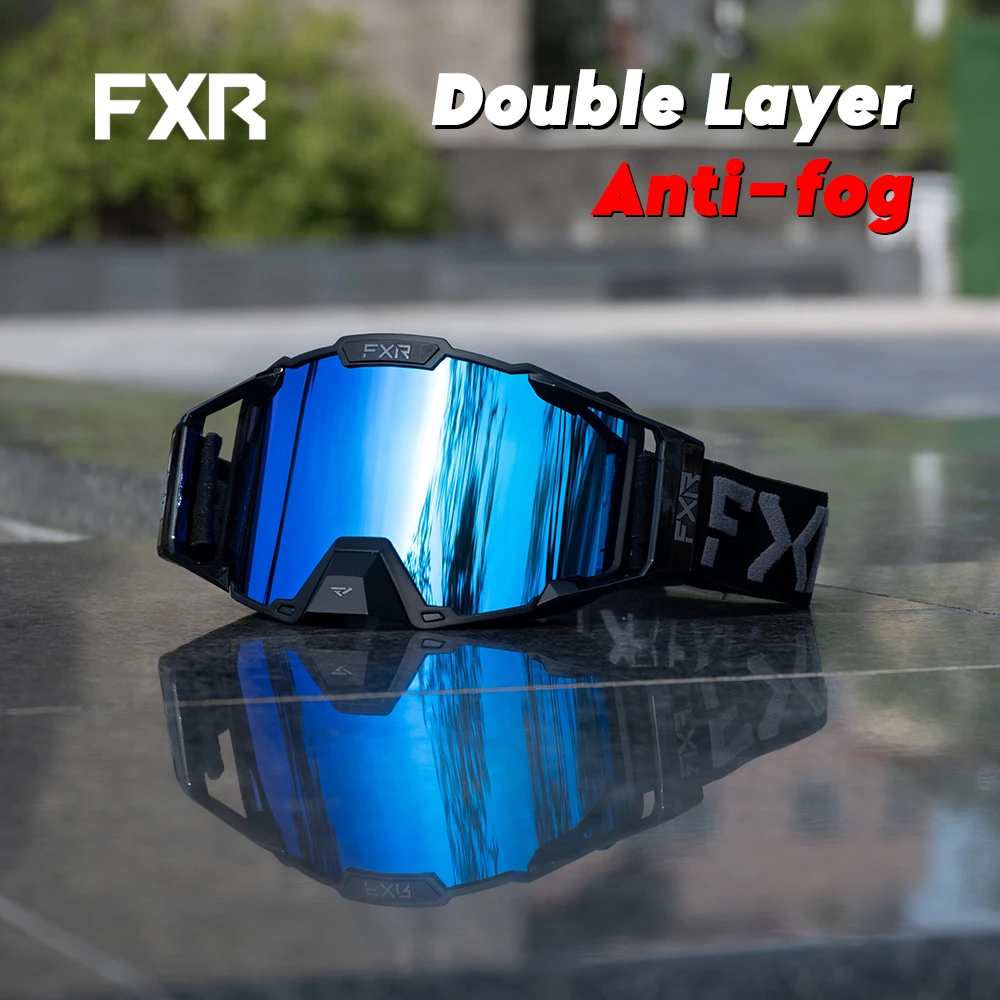 Motorcycle Goggles FXR Double Layer Anti Fog Lens Motocross Dirt Bike ATV Ski Outdoor Cycling Sunglasses