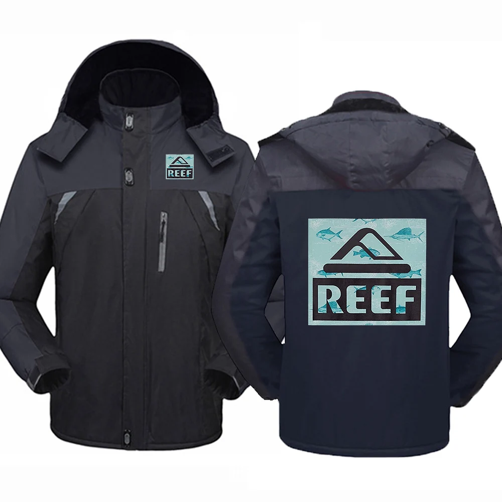 Reef 2023 New Men Autumn and Winter Jacket Thicken Windbreaker Coats Waterproof Warm Outdoor Cold-Proof Mountaineering Clothing
