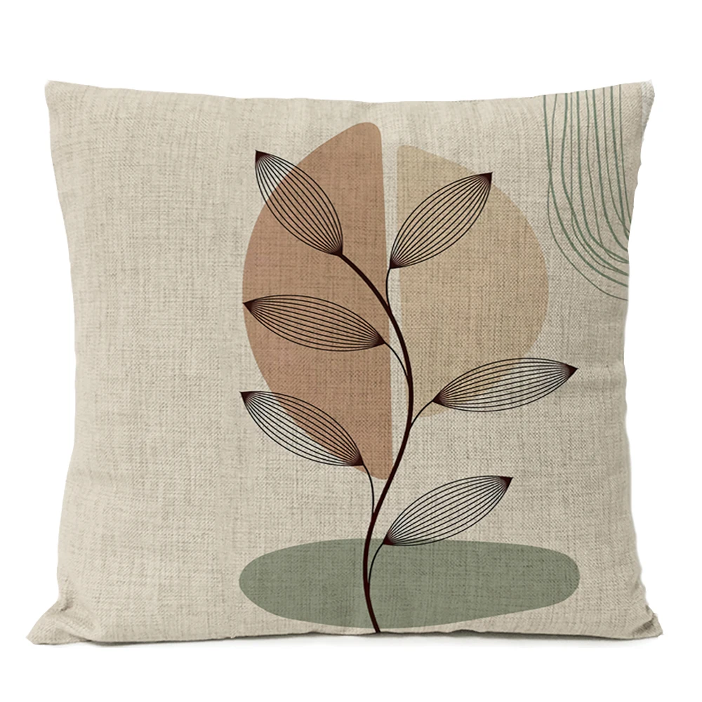 Geometric Floral Linen Pillow Cover Home Decorative Boho Throw Pillow Case Flowers Art Simple Cushion Decor Sofa Pillows 60x60 5
