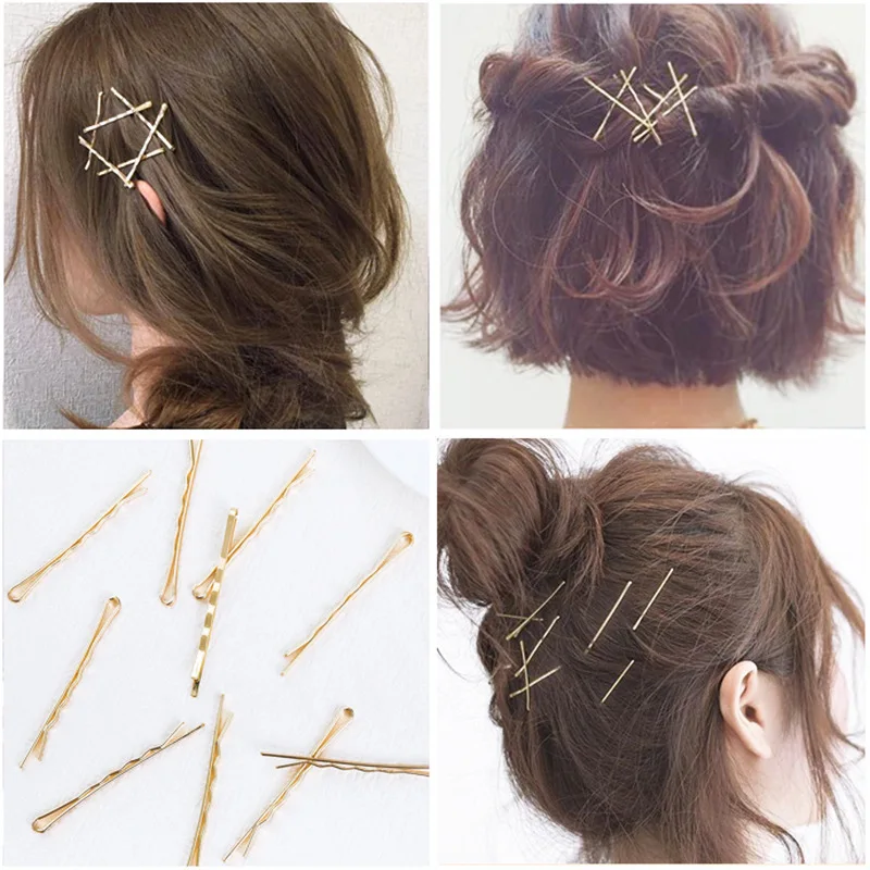 

10PCS/Set Korean Women Girls Gold Simple Metal Hair Clips Hairpins Barrette Headwear Hairgrip Hair Styling Tools Accessories