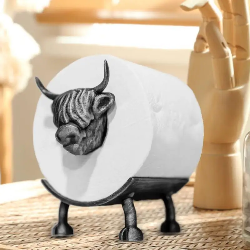 Whimsical Highland Cow Toilet Paper Holder