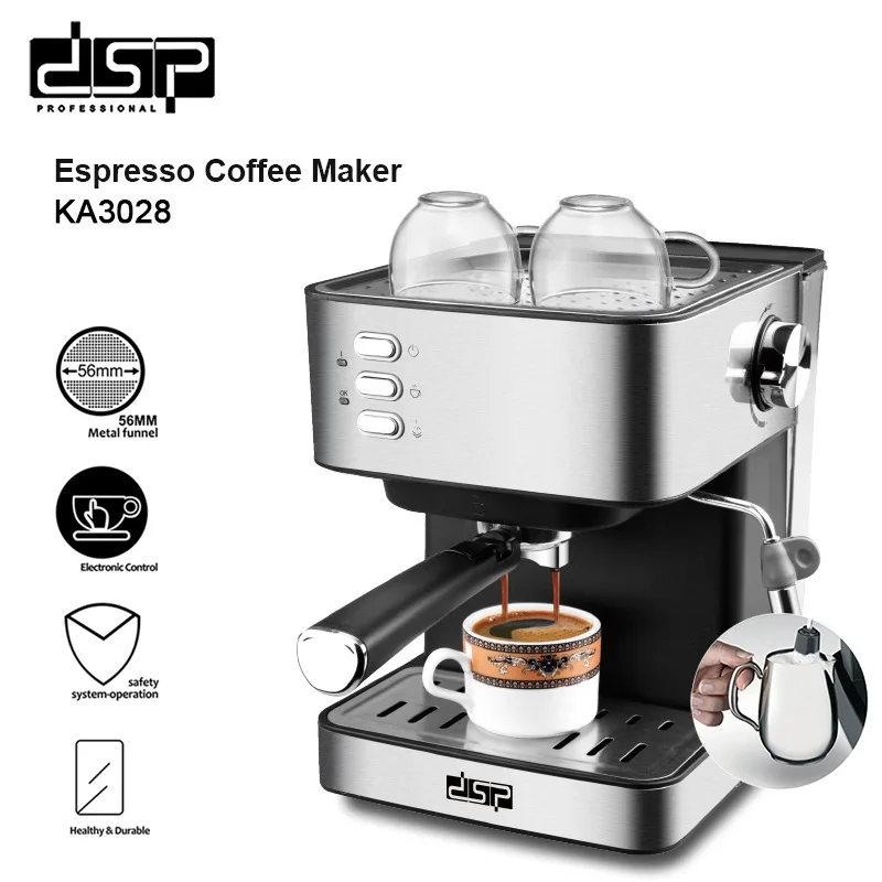 

Hot sales DSP Dansong Home Office Small Italian Concentrated Semiautomatic Steam Bar Milk Foam Machine Integrated Coffee Machine