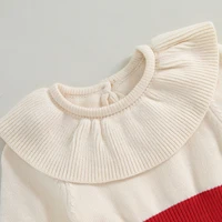 MISOWMNJOY Cute Baby Girls Knitted Romper Winter Newborn Sweater Bodysuit Princess Long Sleeve Jumpsuits Infant Clothes Knitwear 4