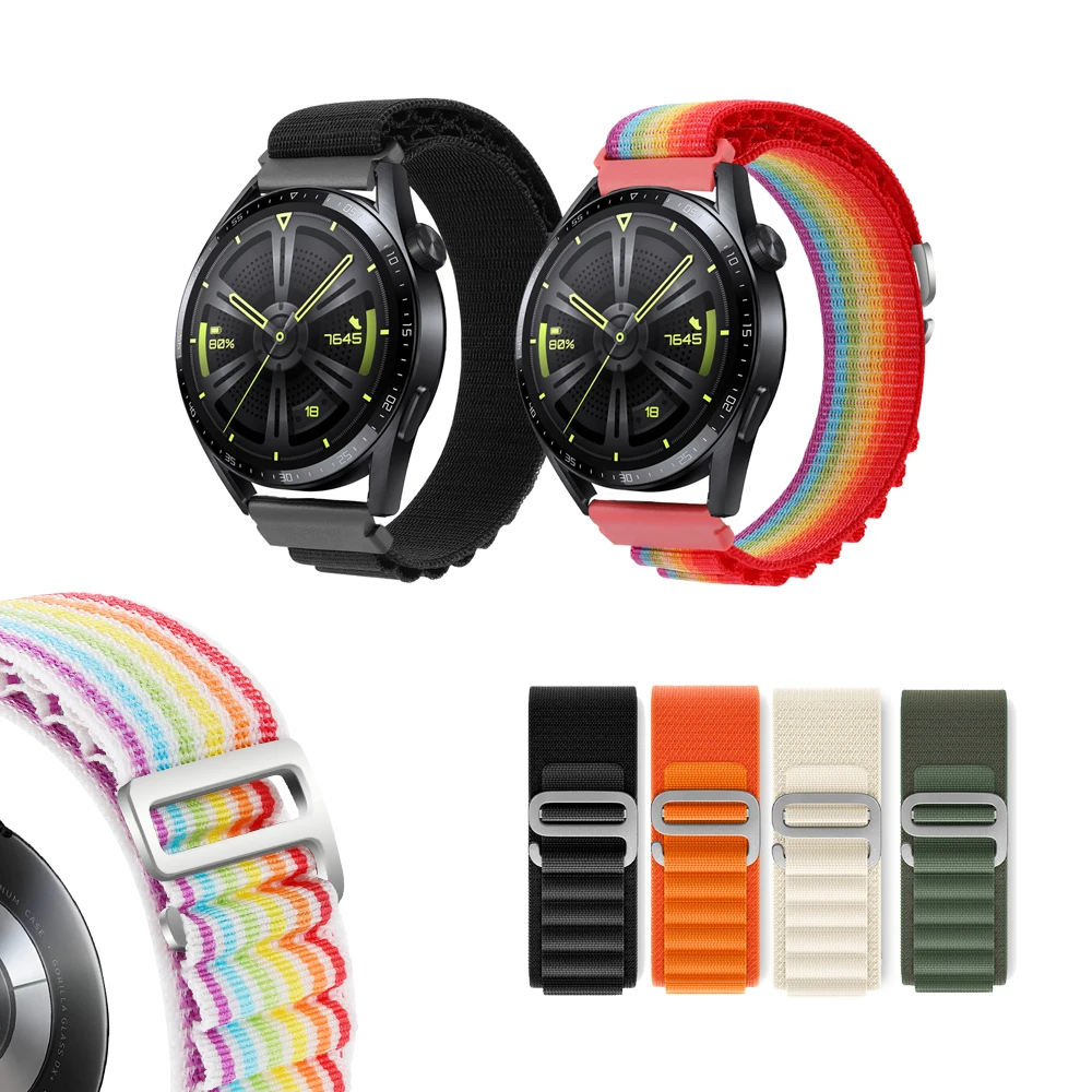 Cinturino Ad Anello Alpino Per Huawei Watch Gt2 42Mm / Gt3 42Mm 43Mm Smart Watch Bracciale In Nylon Intrecciato Per Gt 42Mm/46Mm Gt2E Gt2 Pro