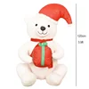 Plush Bear Inflatable Christmas Decoration 3.9ft LED Glowing Polar Bear Blow Up Toys Xmas Decor for Home New Year Party Ornament 6