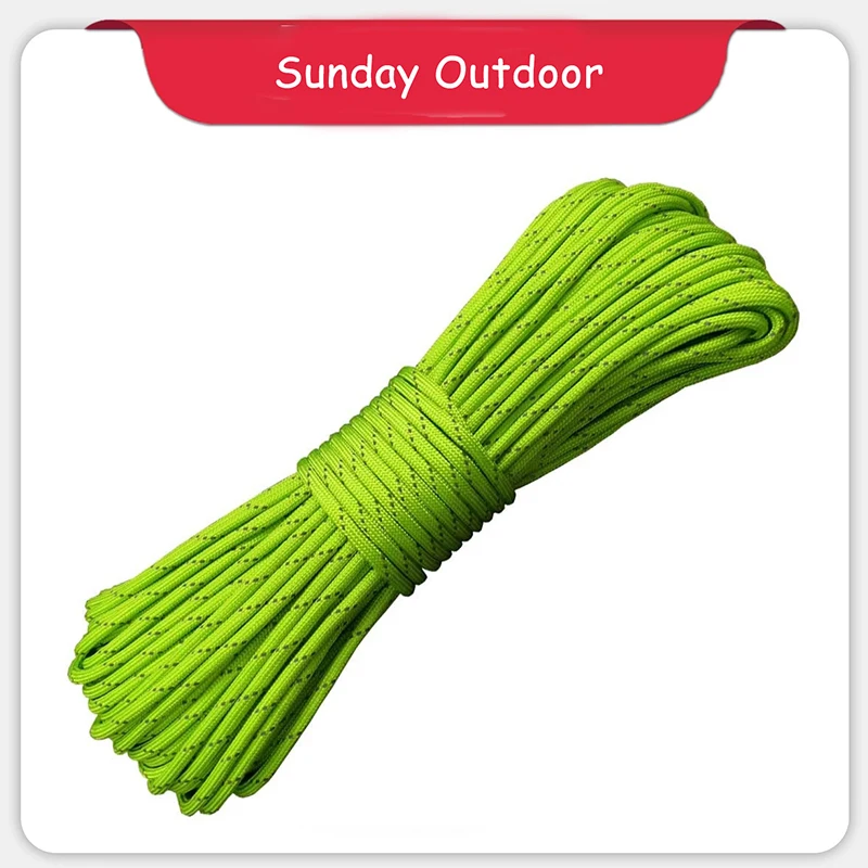 

Парашютный шнур 550, светоотражающий парашютный шнур для выживания, нейлоновый светоотражающий парашютный шнур для палатки, веревка, брасле...