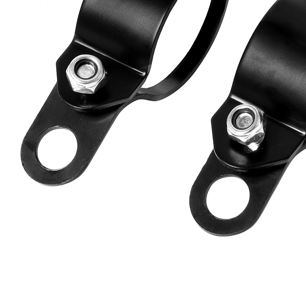 2pc 범용 오토바이 방향 지시등 홀더 금속 재배치 포크 클램프 마운트 램프 마운트 브래킷 오토바이 프론트 포크용