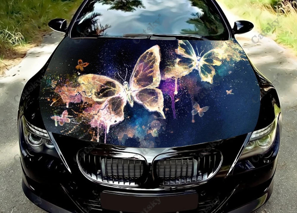 Colorful-Butterflies-Car-Hood-Wrap-Color-Vinyl-Sticker-Decal-Truck ...