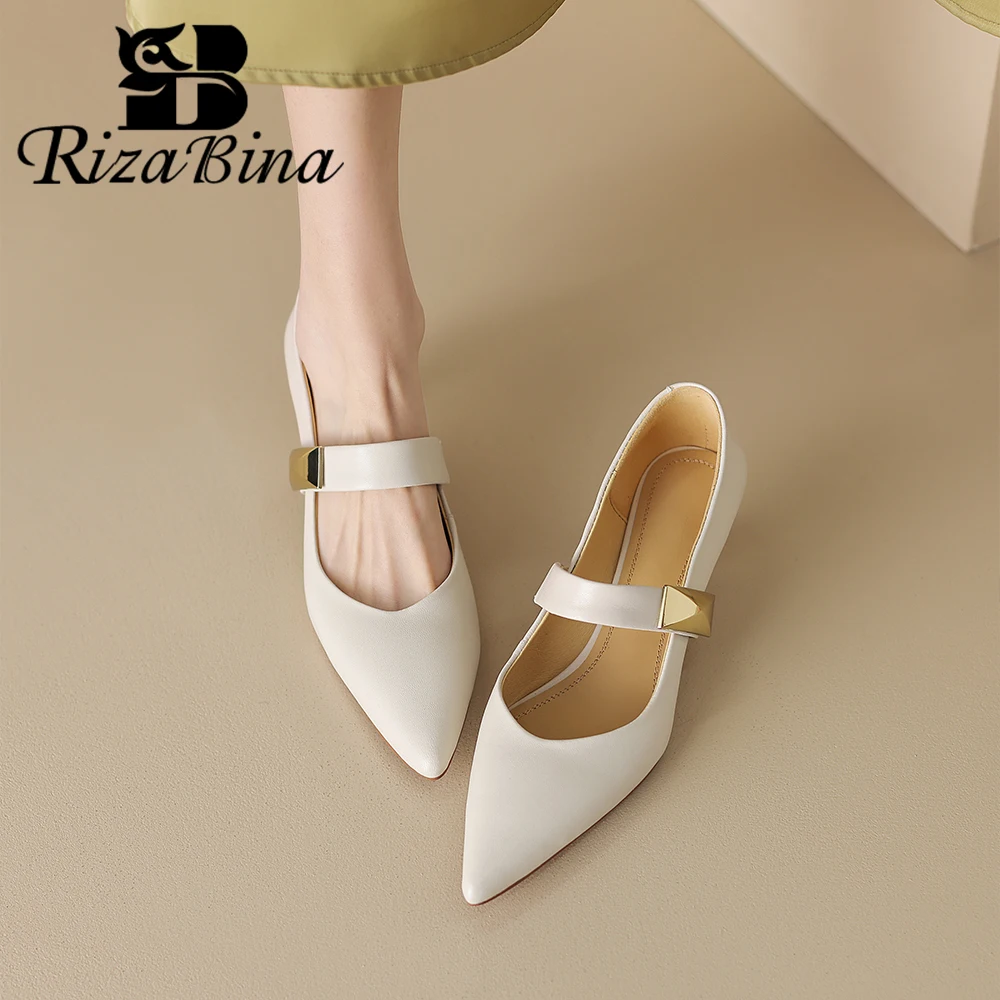 

Туфли-лодочки женские с острым носком, на среднем каблуке, из натуральной кожи