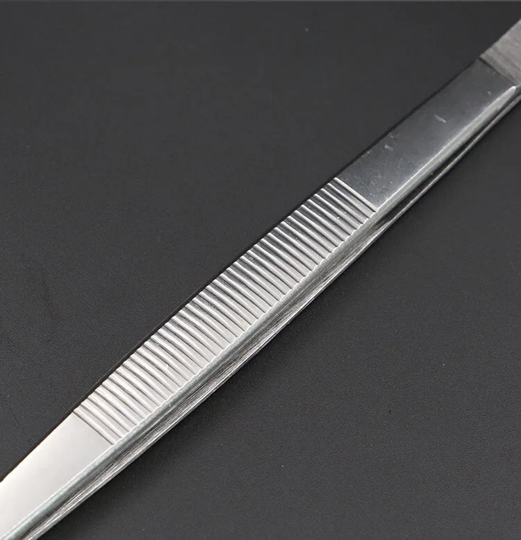 1 stücke Edelstahl Zahn Pinzette Stahl Ellenbogen Gerade Pinzette Aquarium Clip Lange Zange Medizinische Pinzette Zange Pet Fütterung Werkzeuge – Detail 12