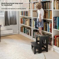 Folding 2 Step Thickened Plastic Step Stool Ladder Portable Heavy Duty Non Slip Household Kitchen Garage Car Wash Furniture 4