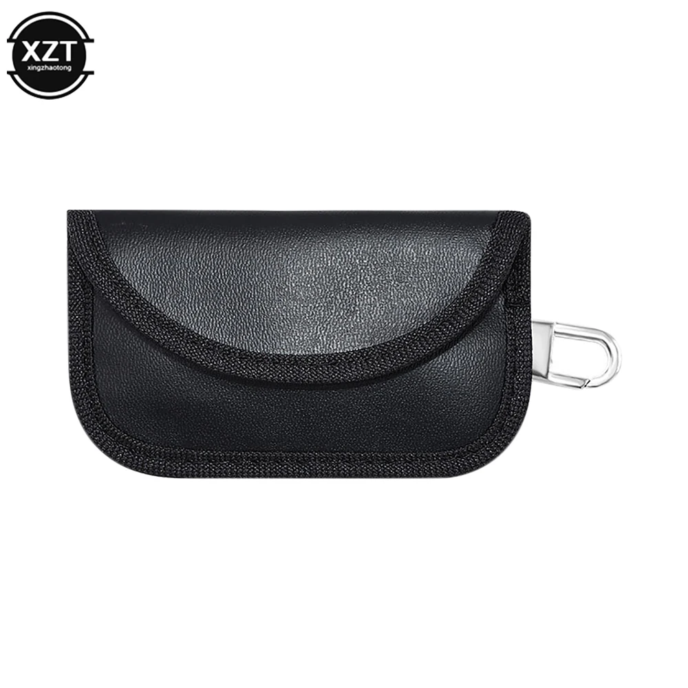 RFID Signal Blocking Bag Car Fob Signal lock Blocker Mini PU Case Wallet for Keyless Car Keys Radiation Protection Cell Phone car key blocker car key shielding box faraday key fob protector