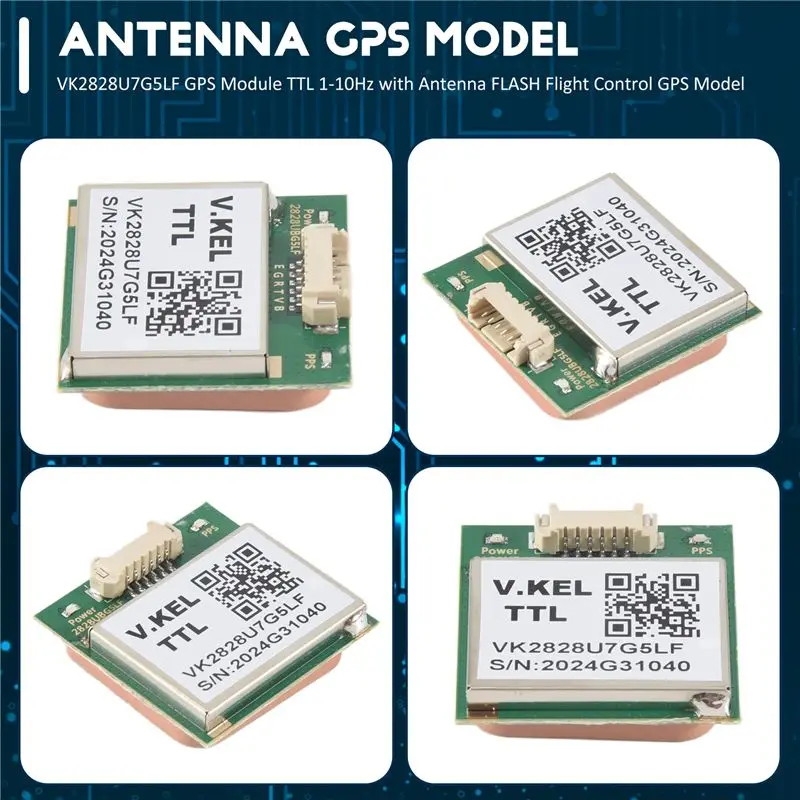 A12E-VK2828U7G5LF GPS 모듈 TTL 1-10Hz 안테나 포함 플래시 비행 제어 GPS 모델