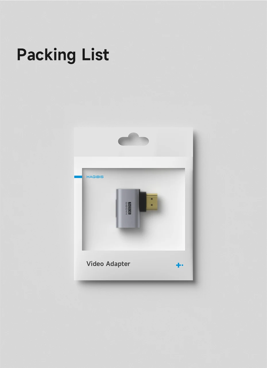 Hagibis HDMI 2.1 Right Angle Adapter 90°