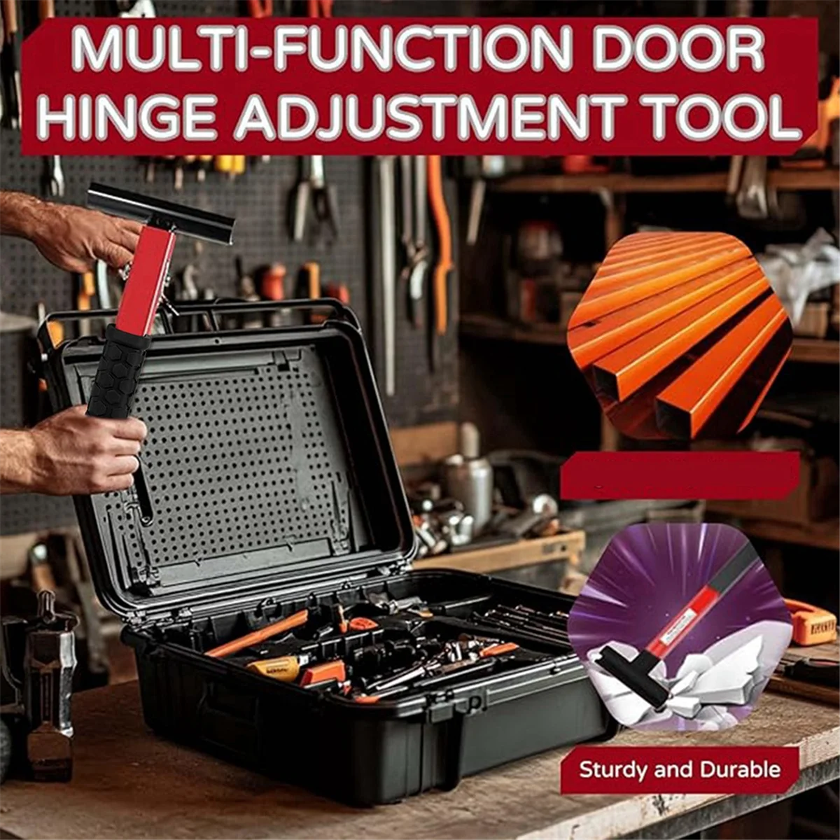 SEMOIC Door Hinge Wrench Kit Door Hinge Adjustment Tool Precision Tool Set with Replacement Wrench Heads