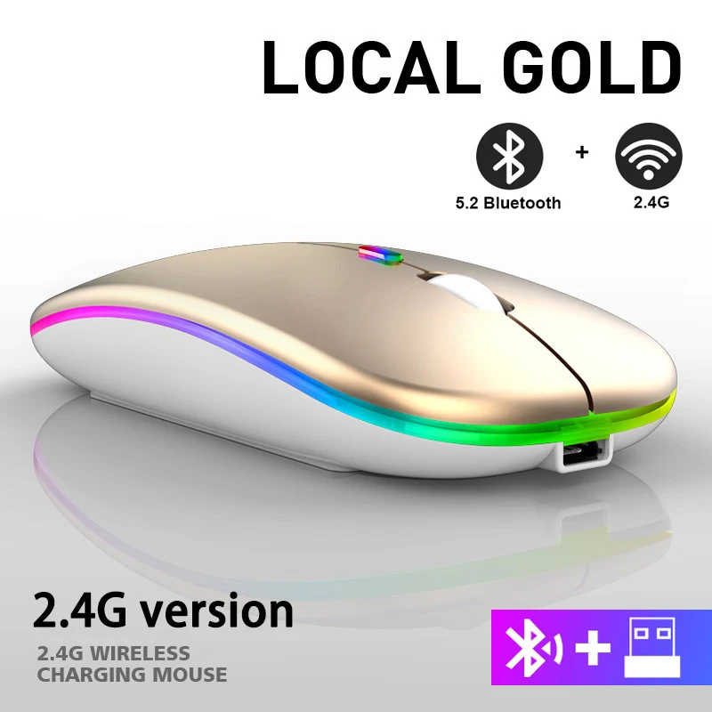 Xiaomi New Bluetooth Wireless Mouse with USB Rechargeable RGB Mouse for Computer Laptop PC Macbook Gaming Mouse 2.4GHz 1600DPI silent wireless mouse Mice