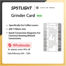 CAFEDEKONA Ground Coffee Grind Reference Card 200-1700um Coffee Accessories Conversion Card Common Brewing Related Conversions