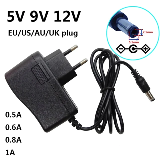 EU Plug AC/DC 6V 800mA 0.8A Power Supply Adapter Adaptor Charger