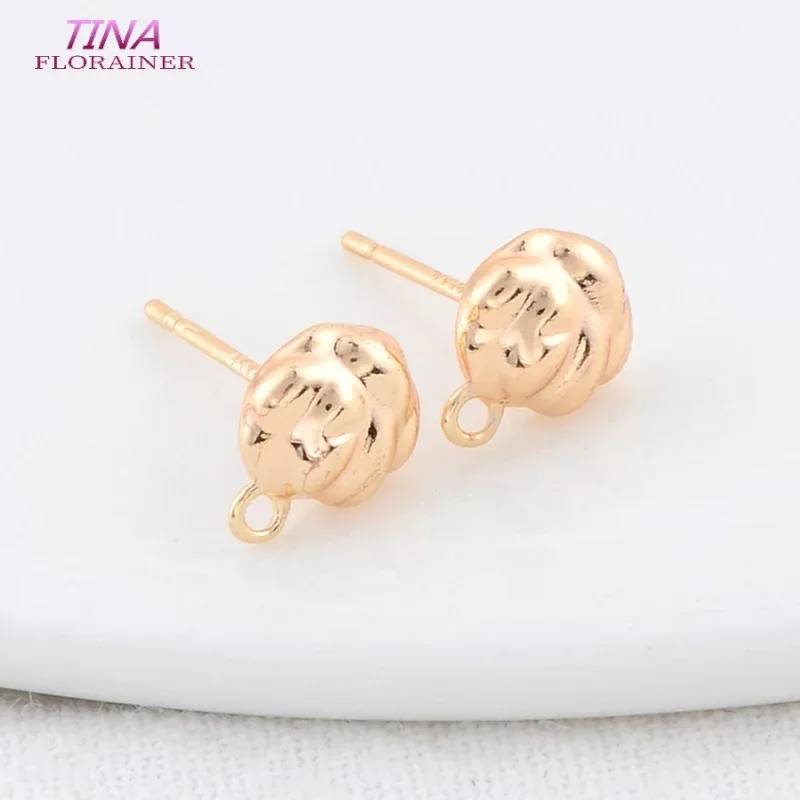 7*9MM 14K Gold Farbe Überzog Messing Mini Stud Ohrringe Hohe Qualität Diy DIY Schmuck Finden zubehör