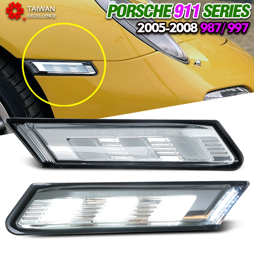 Super Q 2Pcs Led Side Marker Light Per Porsche 997 Cayman Boxster 911 Carrera Targa Turbo 2005-2008 987 Indicatore Di Direzione