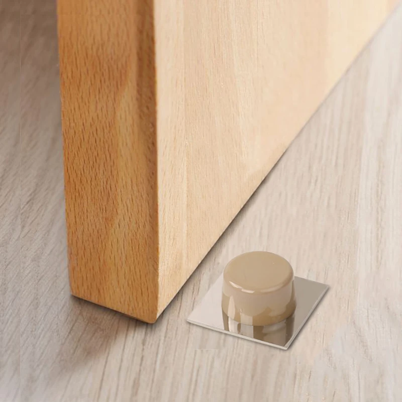 Stainless Steel Door Stopper Floor Wall Silicone Rubber Stops Doorstop House Floor Door Wedge Stop Handle Protector 1pc door stopper