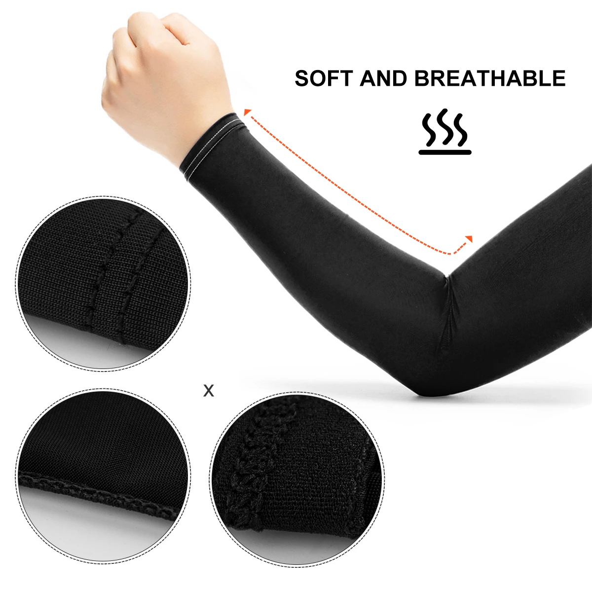A pair of Outdoor Sports Ice Silk Sun Protection Fitness Cycling Quick-drying Breathable Ice Sleeves for Cycling and Fishing