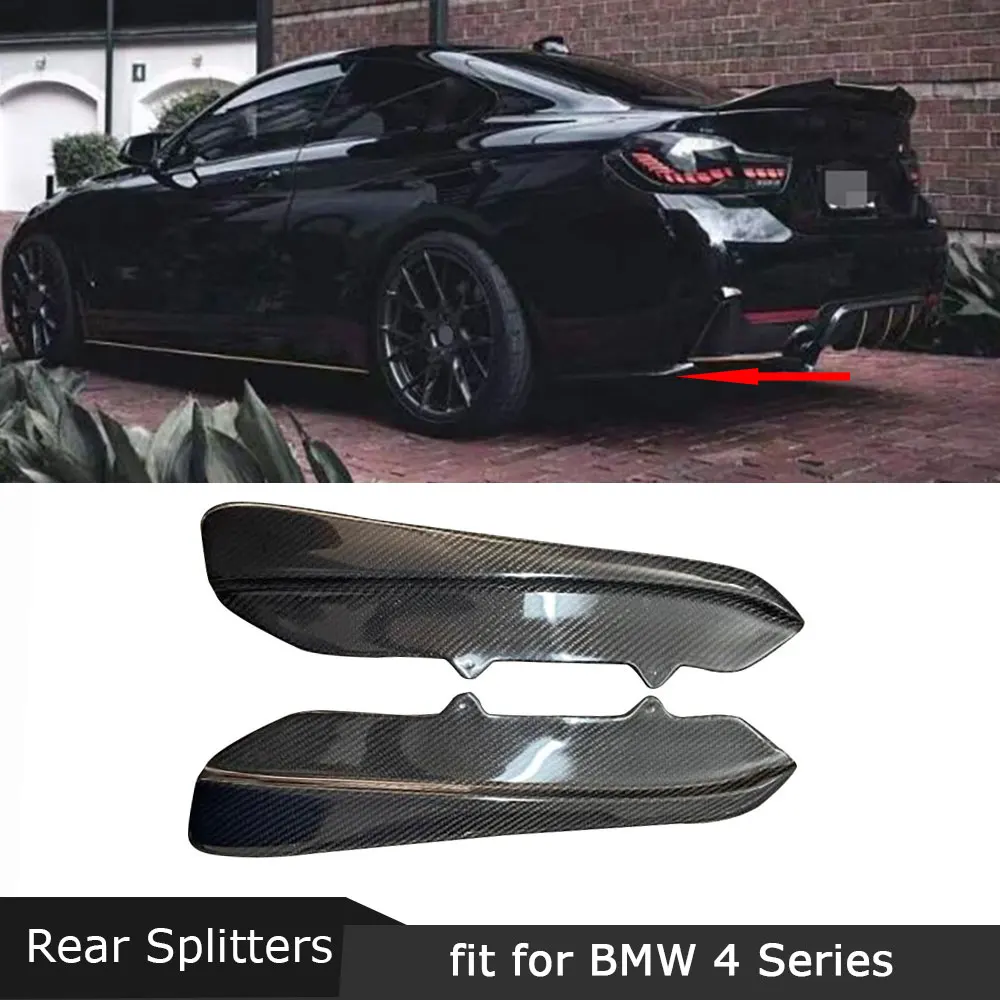 Carbon Fiber Rear Bumper Diffuser Side Splitters Spoiler Apron For BMW