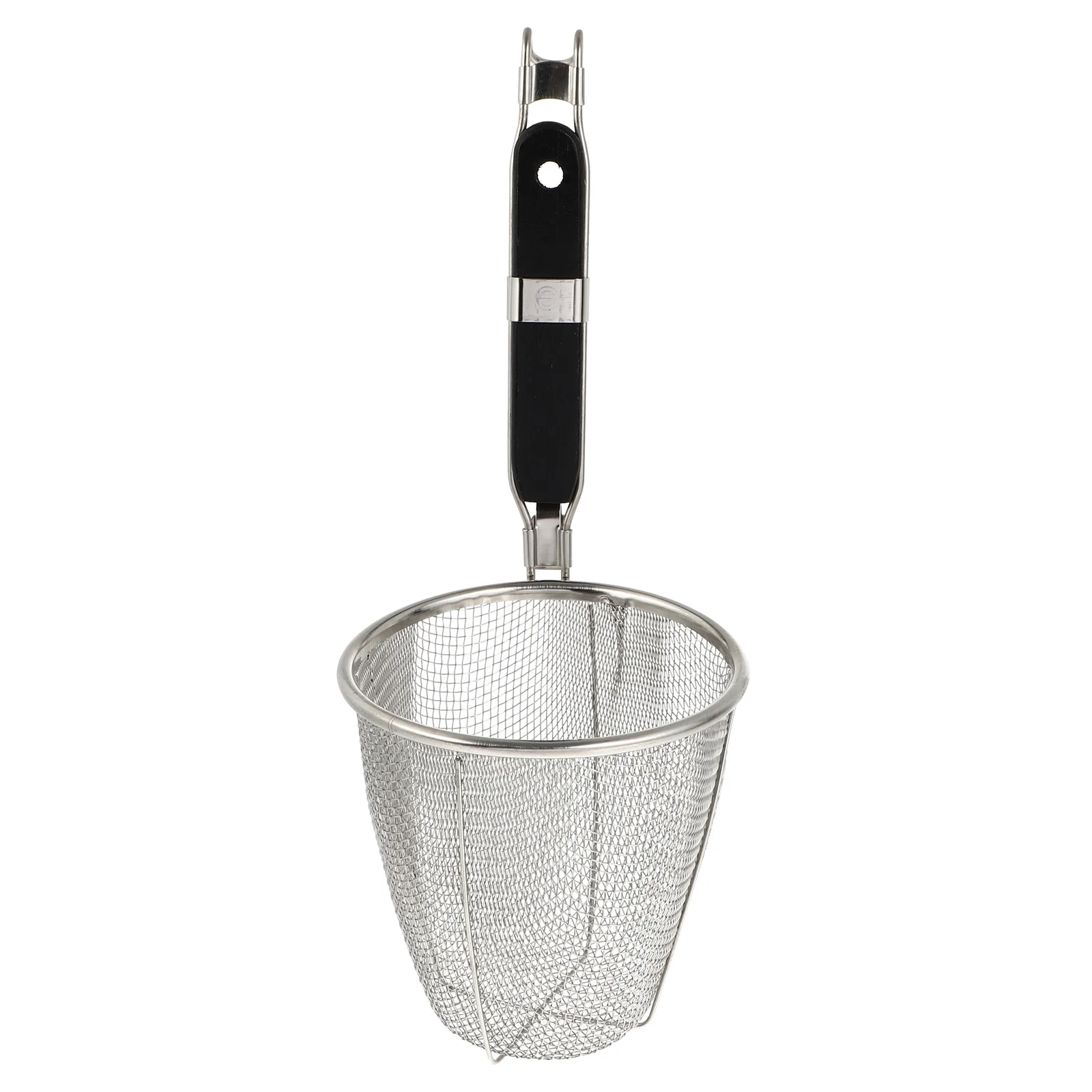 

Stainless Steel Strainer Basket Wire Mesh Food Skimmer Kitchen Sieve Noodle Spoon For Pasta Dumpling Noodle (Black Handle)