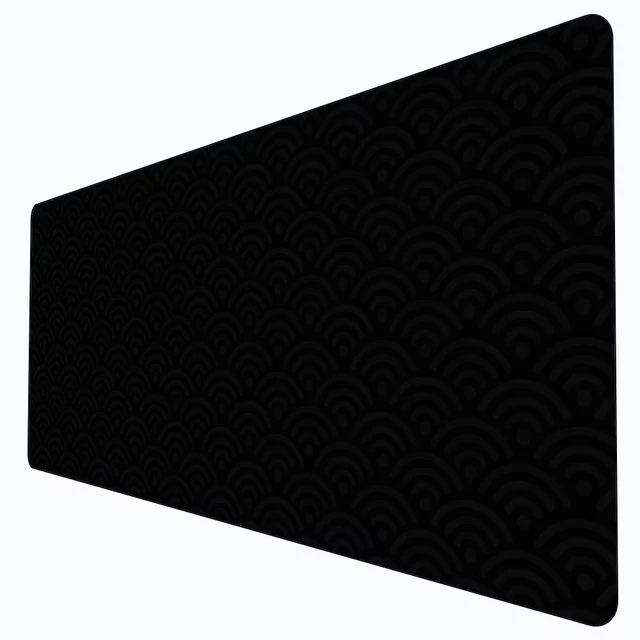 Black Ocean Wave Mouse Pad Large Rubber Base