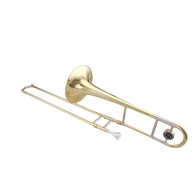 Professional Brass Tenor Trombone Horn With Case And Mouthpiece