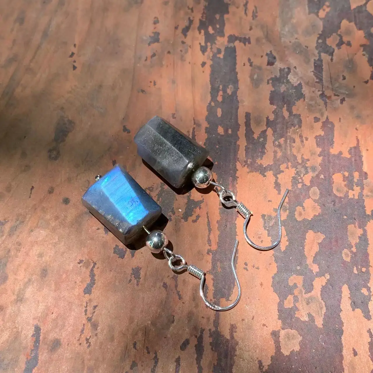 Natural Moonstone Rough Earrings Silver 925 Hanging Earrings Original Gemstone Women High Quality Jewelry Design Handmade