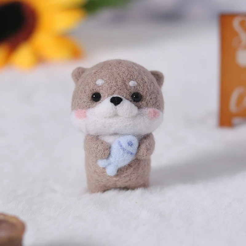 Cute Animal Capybara Non-finish Wool Felting Material for DIY Doll Pendant Gifts Animal Handmade Arts Crafts 1PC Wool Felting Kit wool felting kit