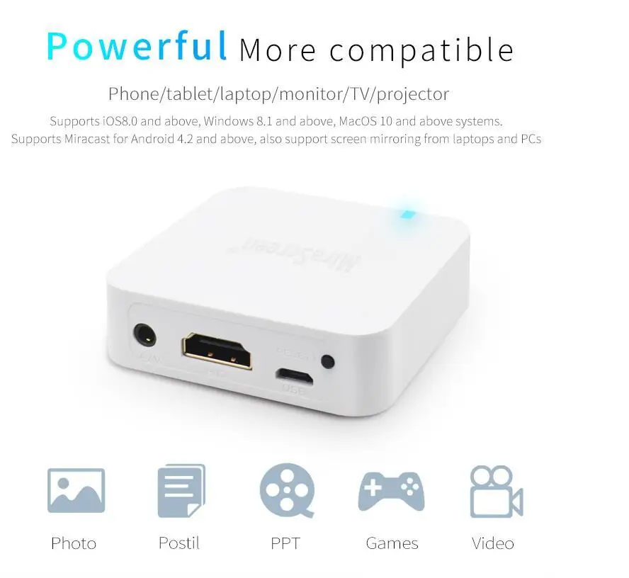 

Car Auto Media Mirascreen DLNA Miracast Airplay Screen Mirroring Dongle TV Stick Wireless HD AV Output Video Streamer Display