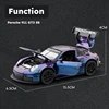 1/32 Porsche 911 GT3 RS Racing Toy Car Model Diecast Metal Rally Miniature Pull Back Sound & Light Collection Gift For Boys Kid 2